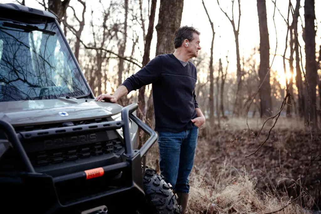 Kyle Stoops surveys the remnants of well equipment on his property.