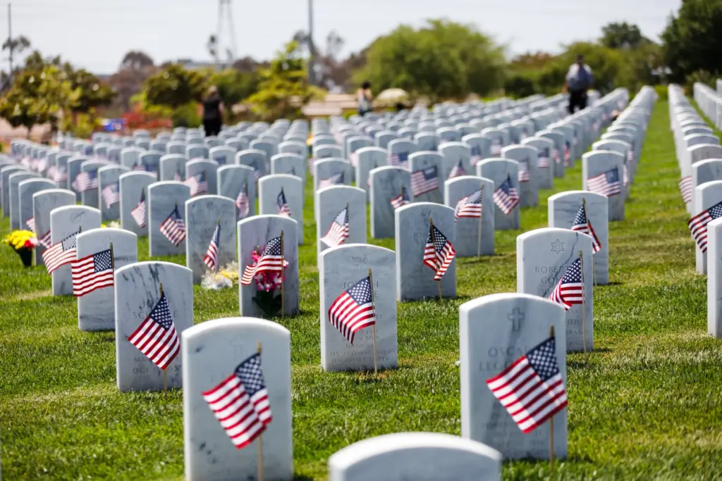 23,000 U.S. flags were placed on veteran gravesites as part...