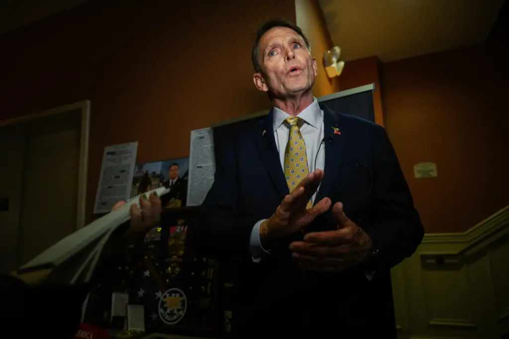Republican congressional candidate for Kentucky, Ed Gallrein, participates in an...