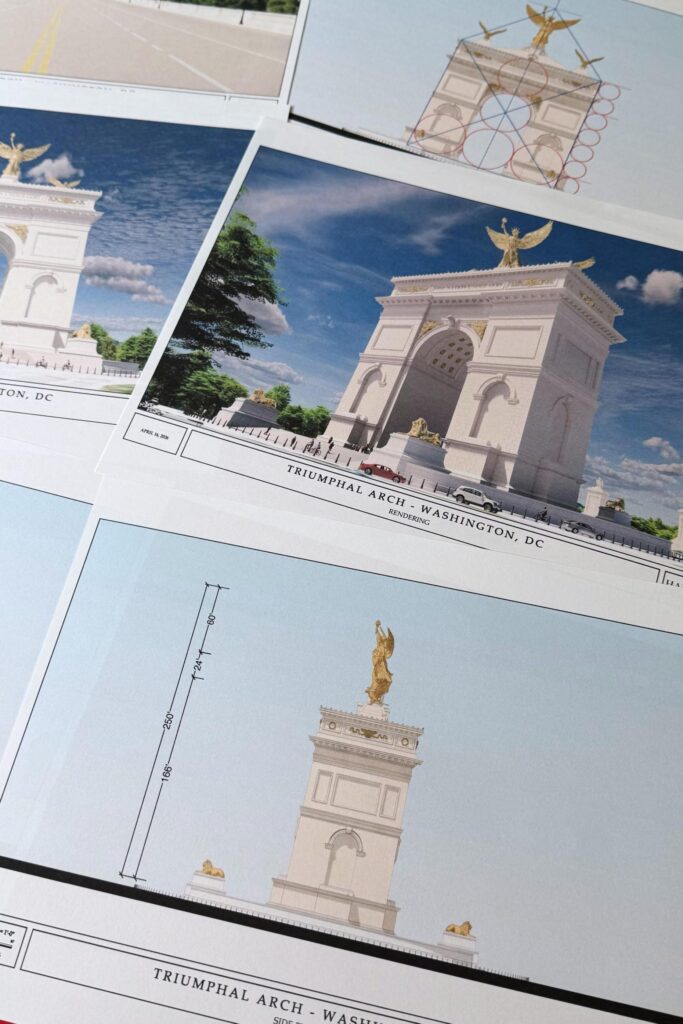 FILE – Artist renderings and diagrams for President Donald Trump’s...