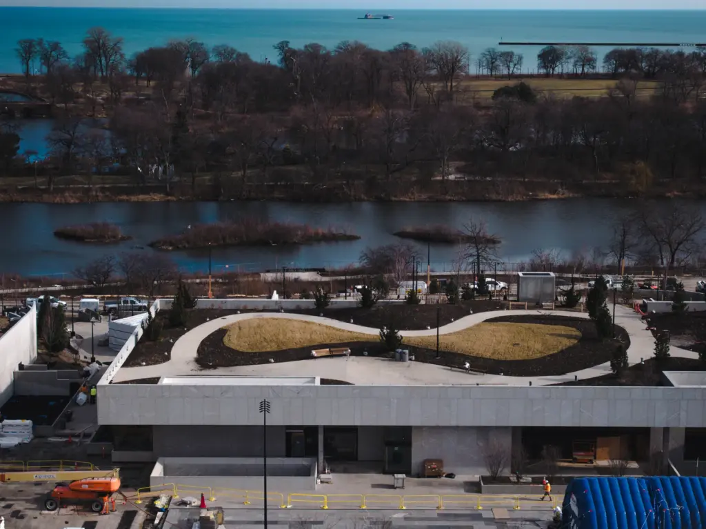 Work continues on the Obama Presidential Center on Jan. 13...