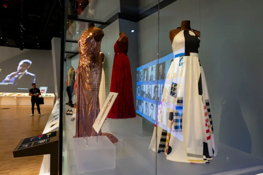 Some of Michelle Obamaâs dresses are displayed as the Obama...