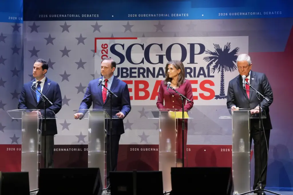 FILE – State Sen. Josh Kimbrell, from left, Attorney General...