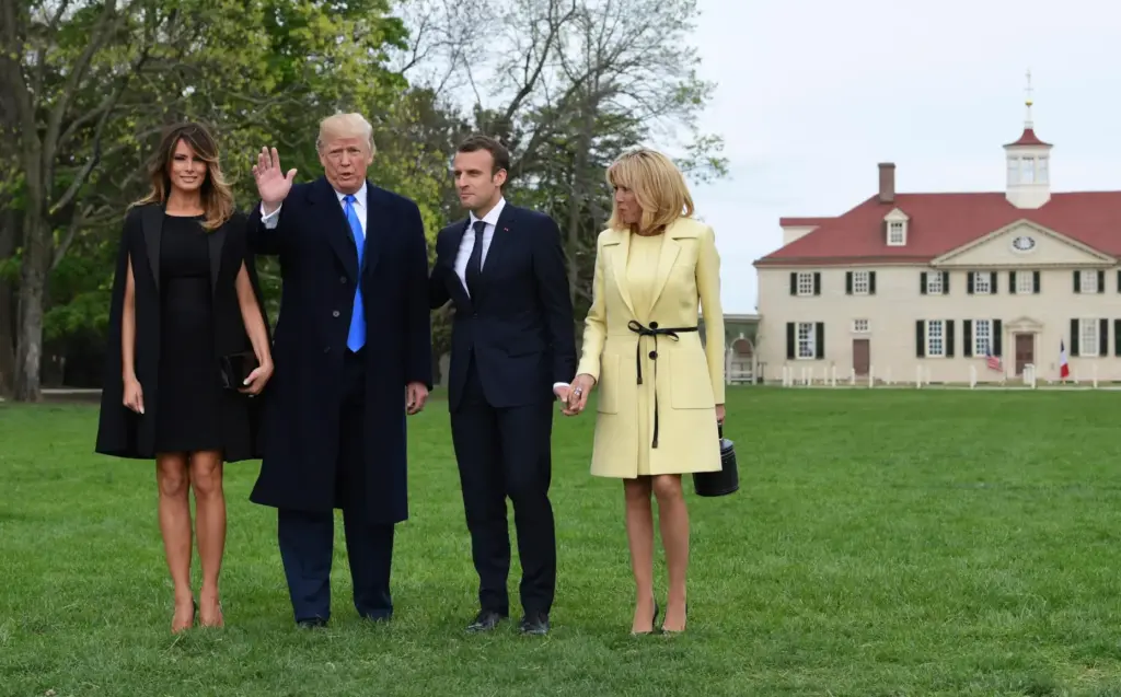 FILE – From left, first lady Melania Trump, President Donald...