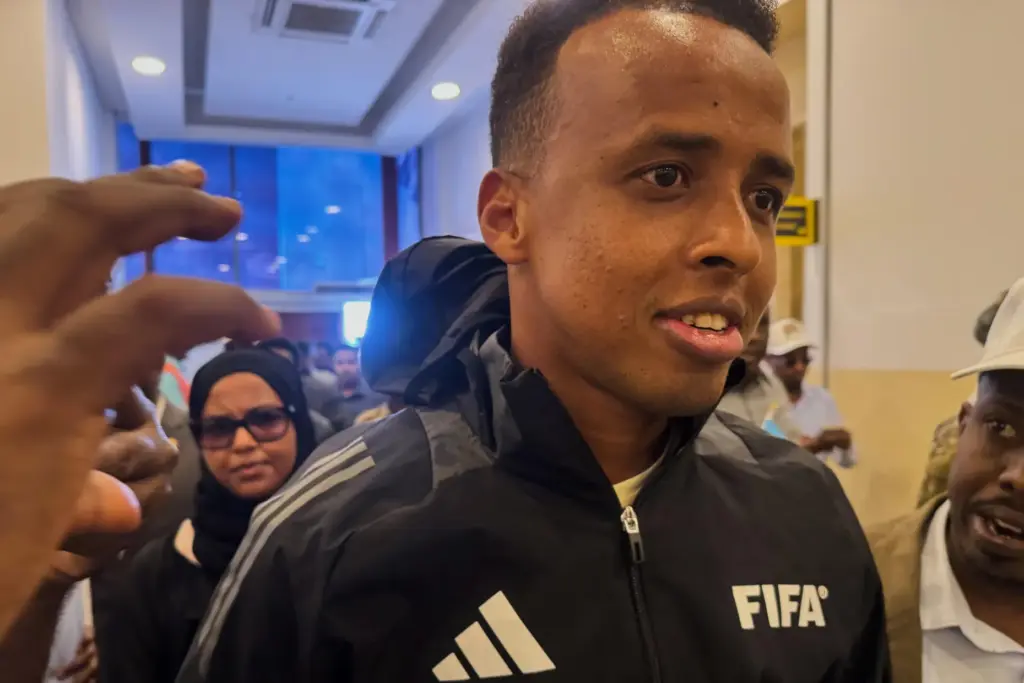Referee Omar Artan, who was denied entry to the United...