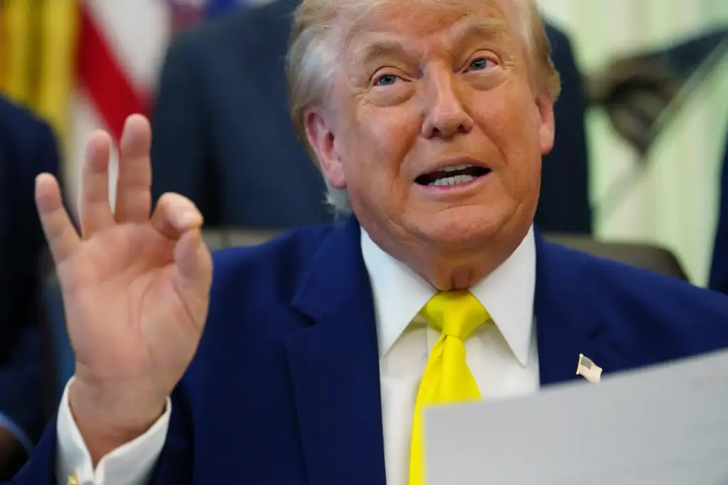 President Donald Trump speaks at an event about coal, Thursday,...