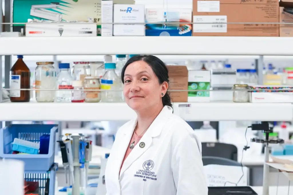 María Inés Barría, a virologist at the Universidad San Sebastián,...