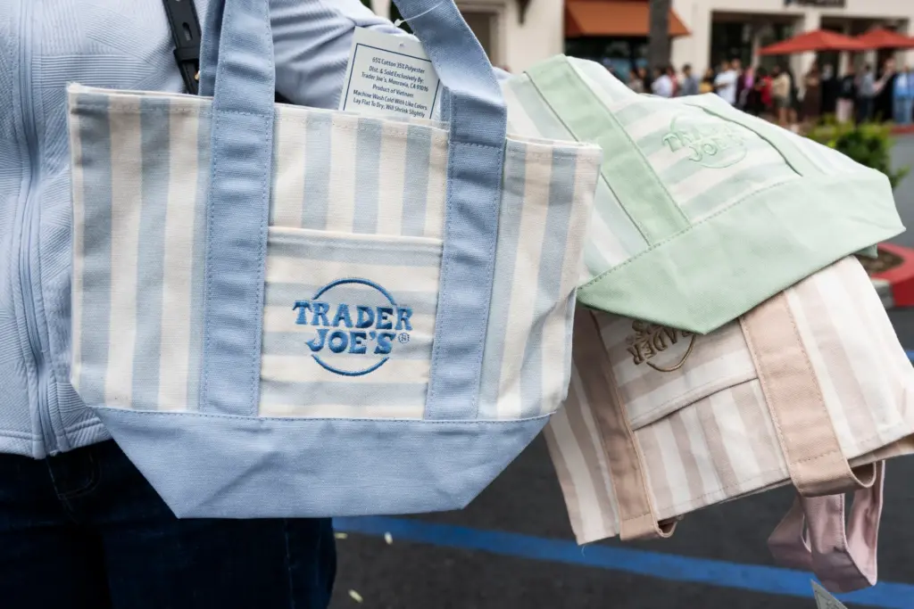Customers leave Trader Joe’s on Culver Drive in Irvine with...