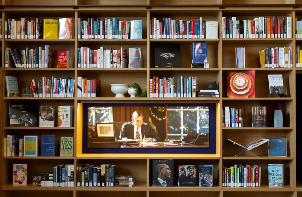 The Presidentâs Reading Room is prepared June 3, 2026, inside...