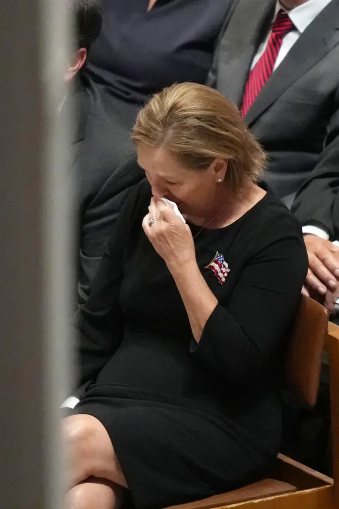 Sen. Darline Graham, R-S.C., cries during the funeral of her brother, Sen. Lindsey Graham.