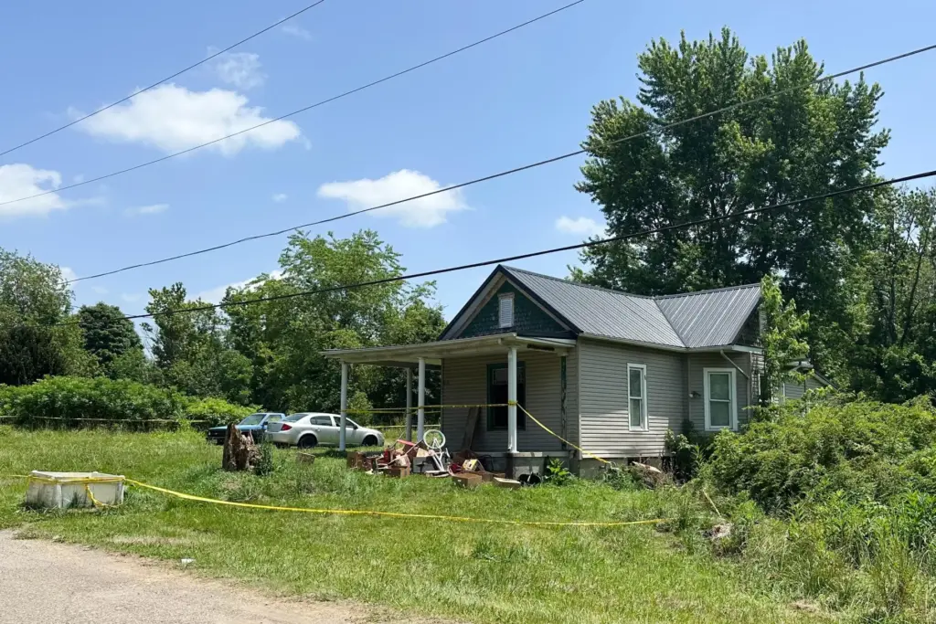 The dilapidated home where authorities say they removed 16 children...