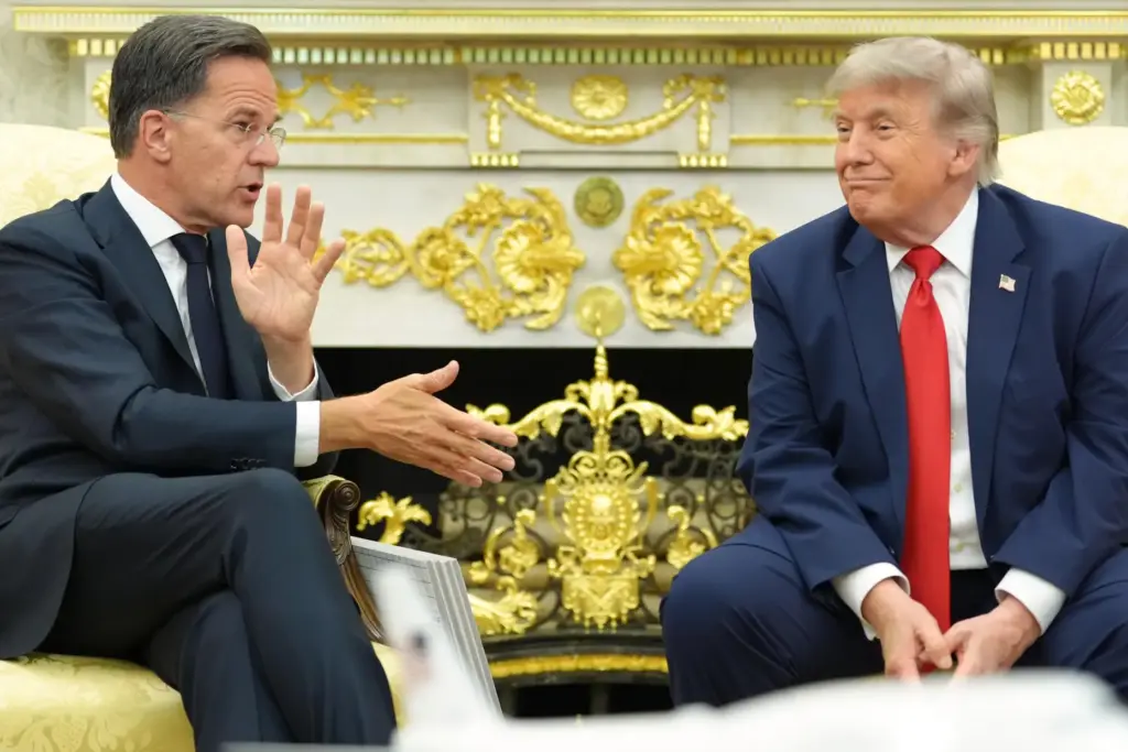 President Donald Trump meets with NATO Secretary General Mark Rutte in the Oval Office.
