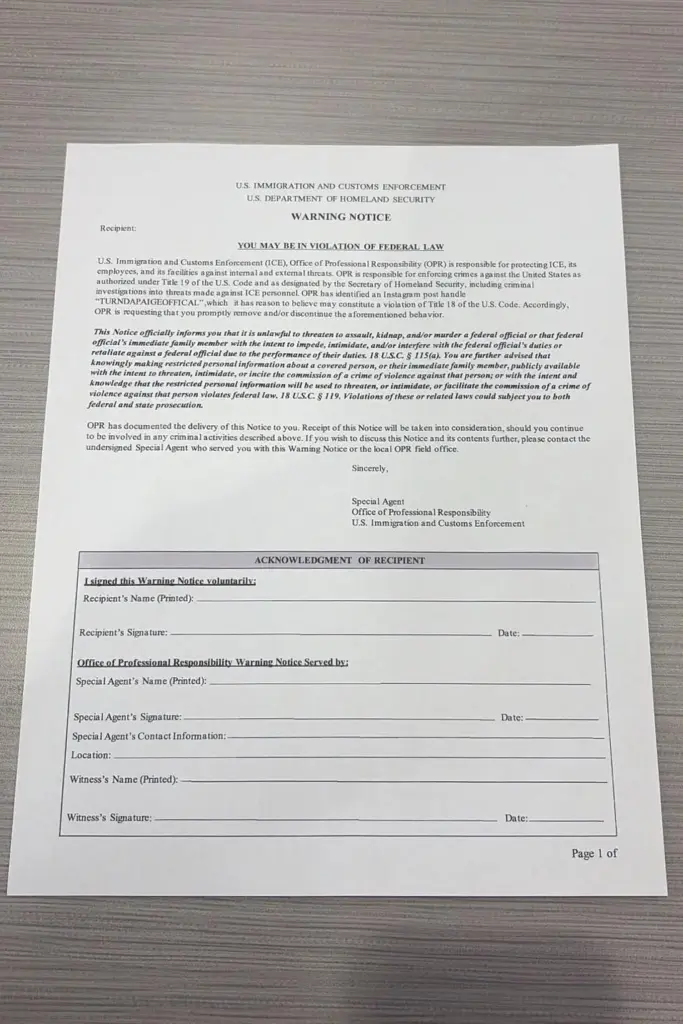 This photo provided by Paigelynne Gonyea shows a form she...