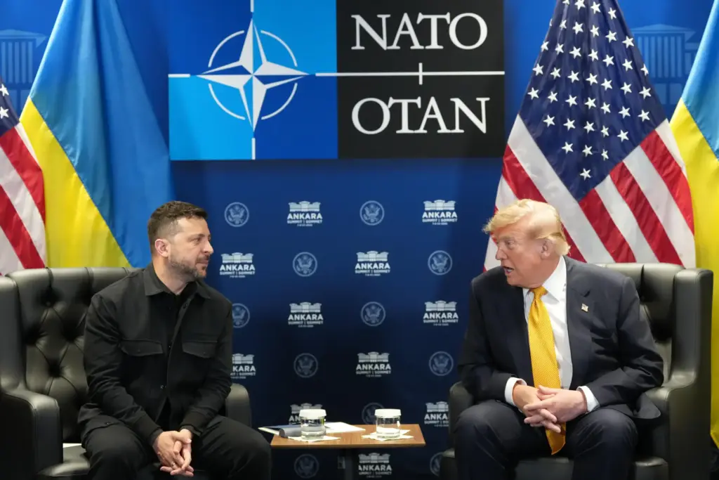 U.S. President Donald Trump meets with Ukraine’s President Volodymyr Zelenskyy...