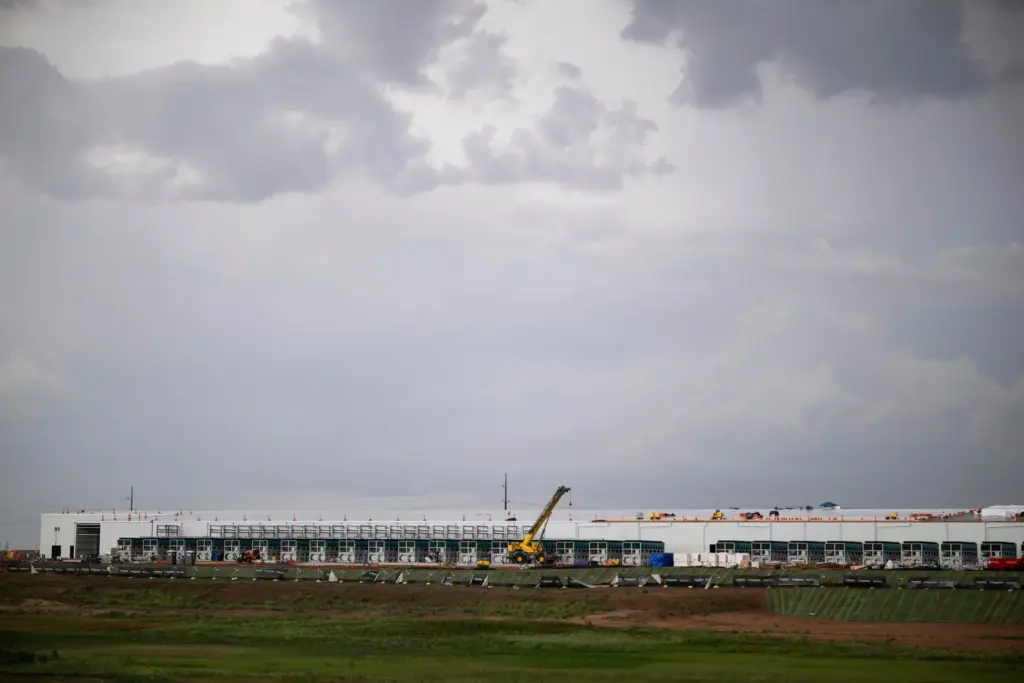 The site of a future data center being built near...