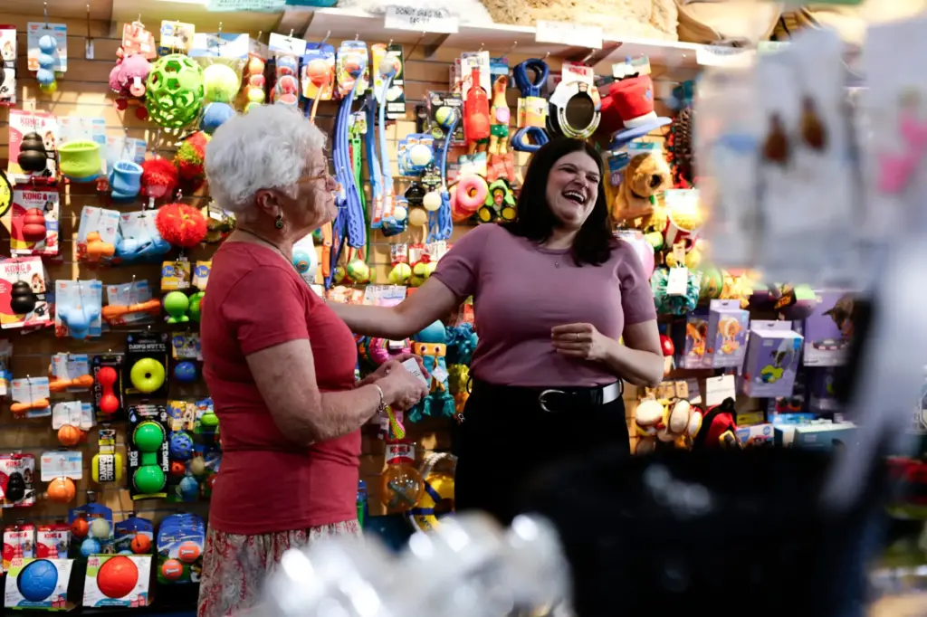 Rep. Haley Stevens, D-Mich., shops at the Decadent Dogs pet...