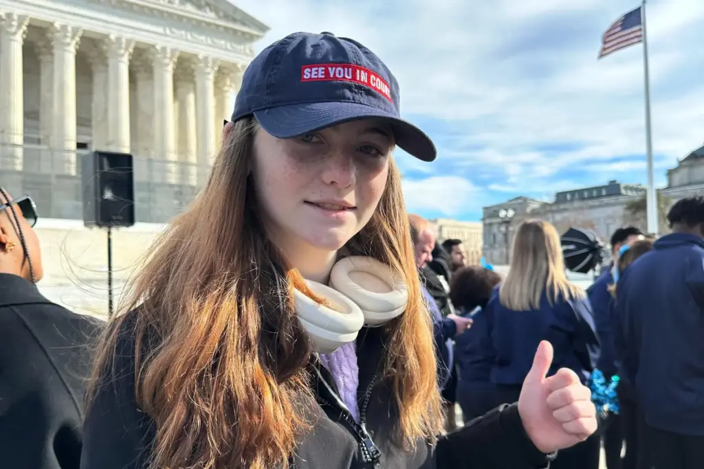 Parker Tirrell of New Hampshire outside of the U.S. Supreme Court.