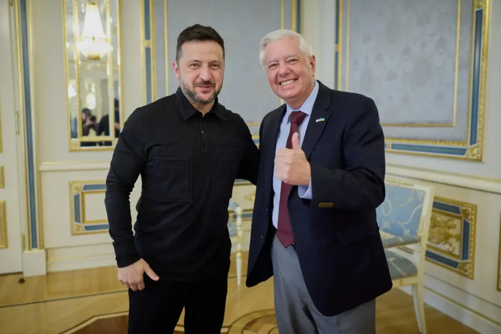 Ukrainian President Volodymyr Zelenskyy and U.S. Sen. Lindsey Graham.