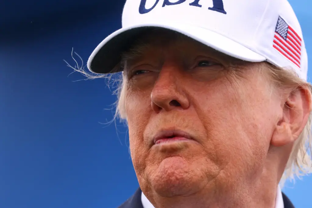 President Donald Trump attends the Irish Open at the Trump International Golf Links course.
