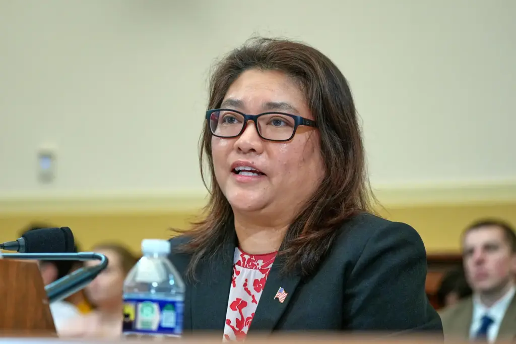 Sylvia Zin, wife of Min Zin, testifies during the House...