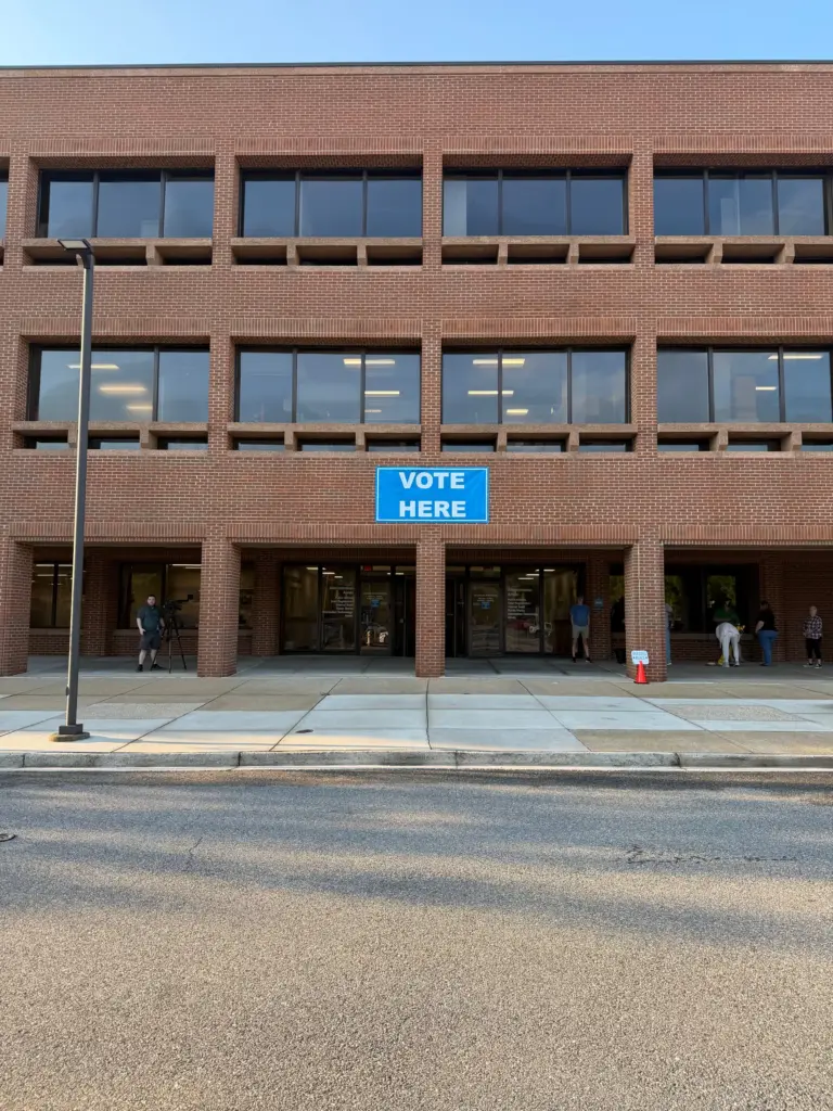 A government building hosting early voting in Henrico County, Virginia.