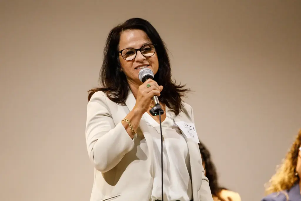 Leticia Segura speaks during a candidate forum for Chula Vista...