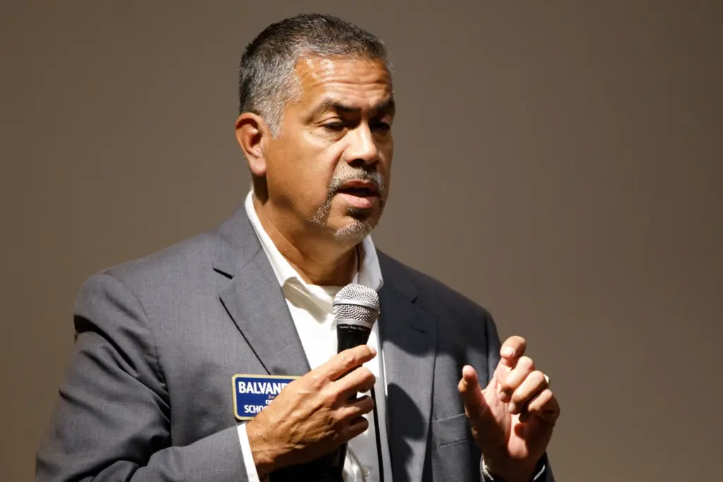 Jorge Balveneda speaks during a candidate forum for Chula Vista...
