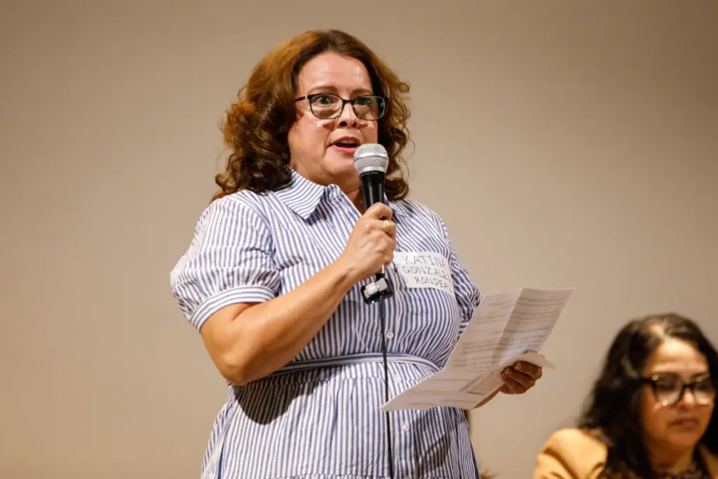Katina Gonzalez-Rondeau speaks during a candidate forum for Chula Vista...