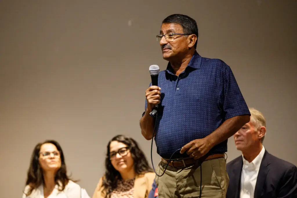 Michael Perez speaks during a candidate forum for Chula Vista...