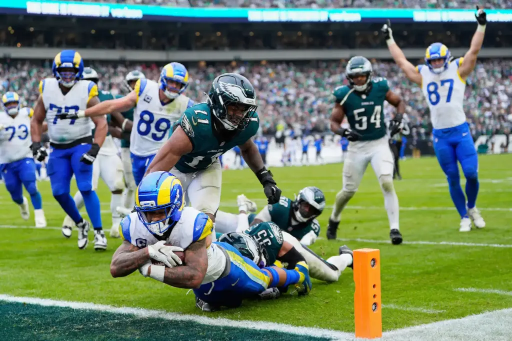 FILE – Los Angeles Rams running back Kyren Williams (23)...