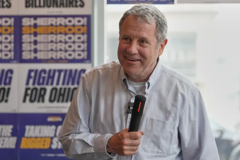 Democratic Ohio Senate candidate Sherrod Brown speaks at a campaign event.